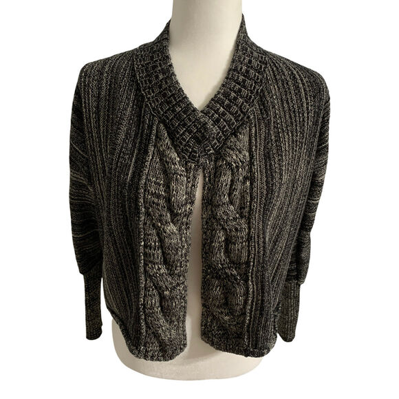 Calvin Klein Cardigan Sweater Jacket XS Womens Black Knit Open Front Long Sleeve - Picture 6 of 11